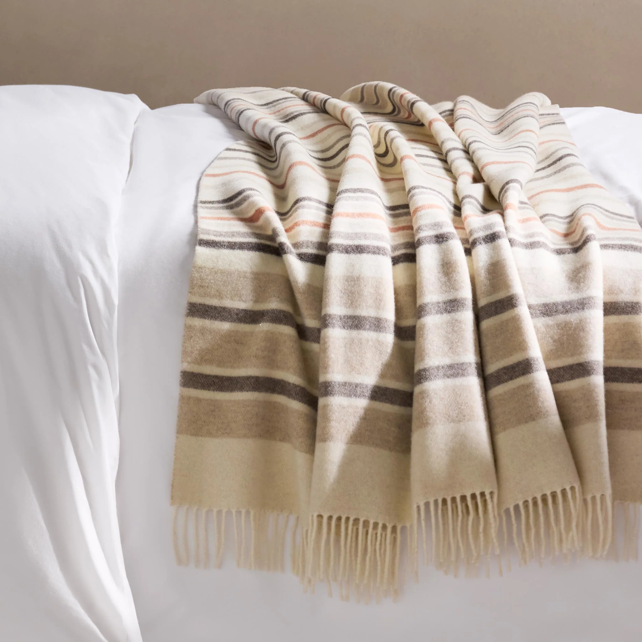 Striped Lambswool Throw Blanket - Image 9